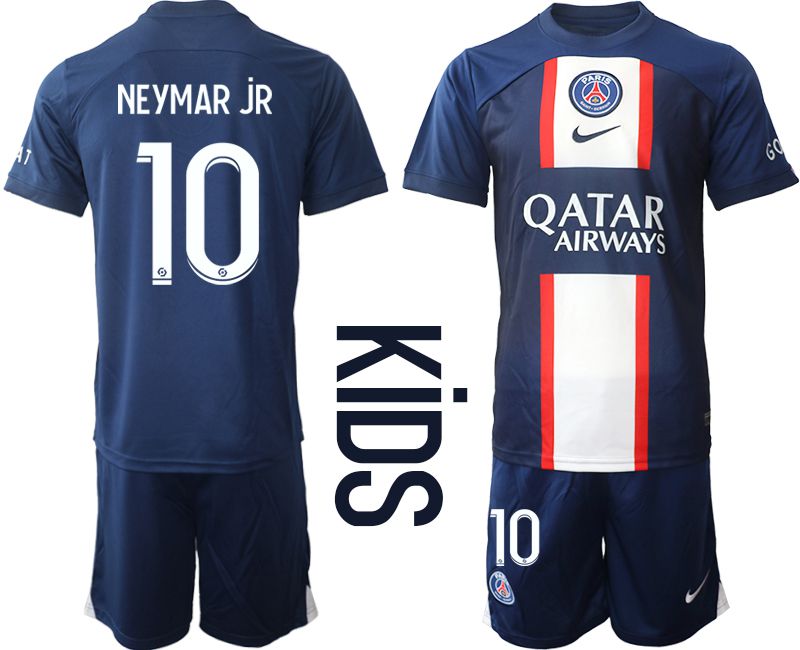 Youth 2022-2023 Club Paris St German home blue 10 Soccer Jersey